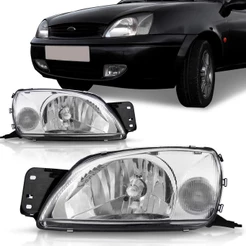 Farol Fiesta Courrie 2000 2001 2002 2003 2004 2005 2006 2007 2008 2009 2010 Cromado Pisca Cristal