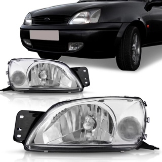 Farol Fiesta Courrie 2000 2001 2002 2003 2004 2005 2006 2007 2008 2009 2010 Cromado Pisca Cristal em Oferta na Shopee