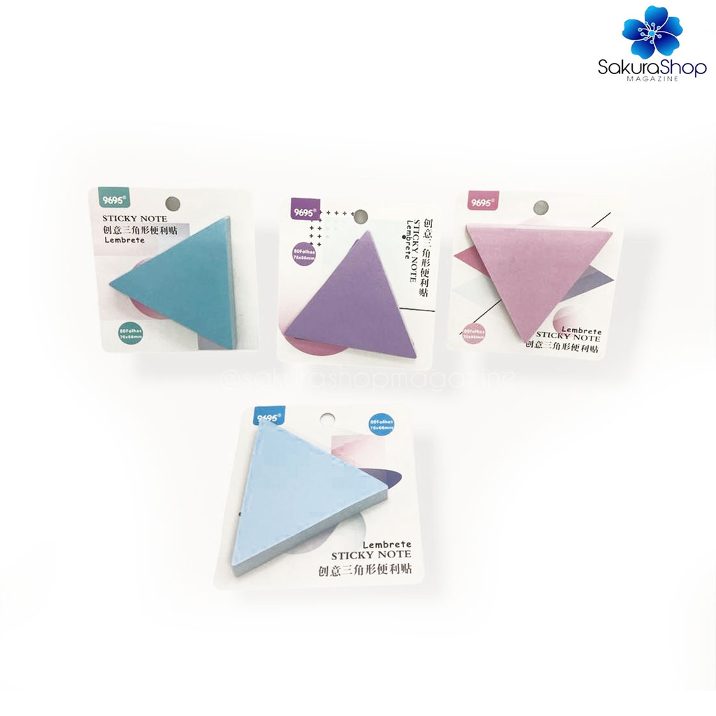 Bloco Adesivo AutoAdesivo Anotações Triangular Bujo Planner Scket Tom Pastel