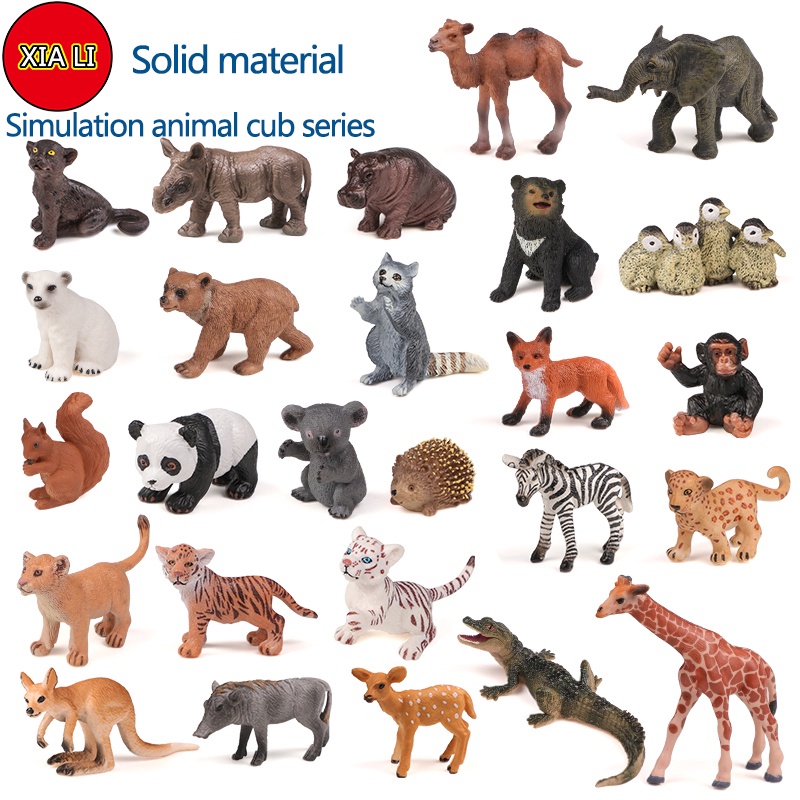 Simulação Mini Animais Selvagens Infantil Brinquedo Fantoche De Zoo Decoração Do Pvc Set Brinquedos Educativos Para As Crianças Presentes