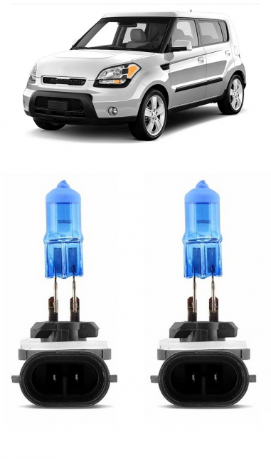 Par Lampada Super Branca Farol de Milha Kia Soul 2009 2010 2011 2012 2013 2014 2015 2016 8500k H27