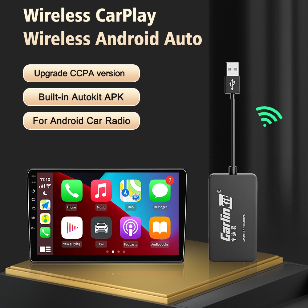 Carlinkit Novo Adaptador Sem Fio CarPlay Android Auto Dongle Para Tela