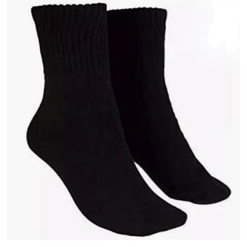6 pares Meia  Soquete  PRETA CANO MÉDIO  lisa Masculina Adulto N 37 ao 44 meias pretas masculino HR