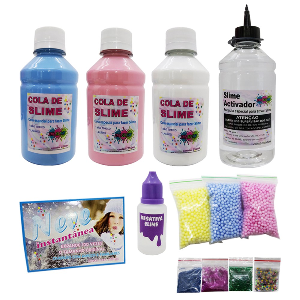 Mini Kit Para Fazer Slimes Completo Presente - Oferta em Oferta na Shopee