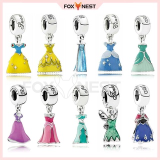 Princess Dress & Heeled Shoes Charm Beads Pendant Dangle (Pulseira De Encanto) Prata S925 Com Revestimento De Jóias De Bricolage