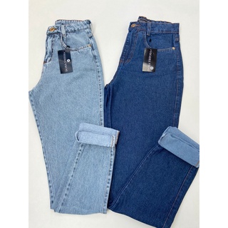 Calça Mom Jeans Feminina Luxo Cintura Alta Elegante