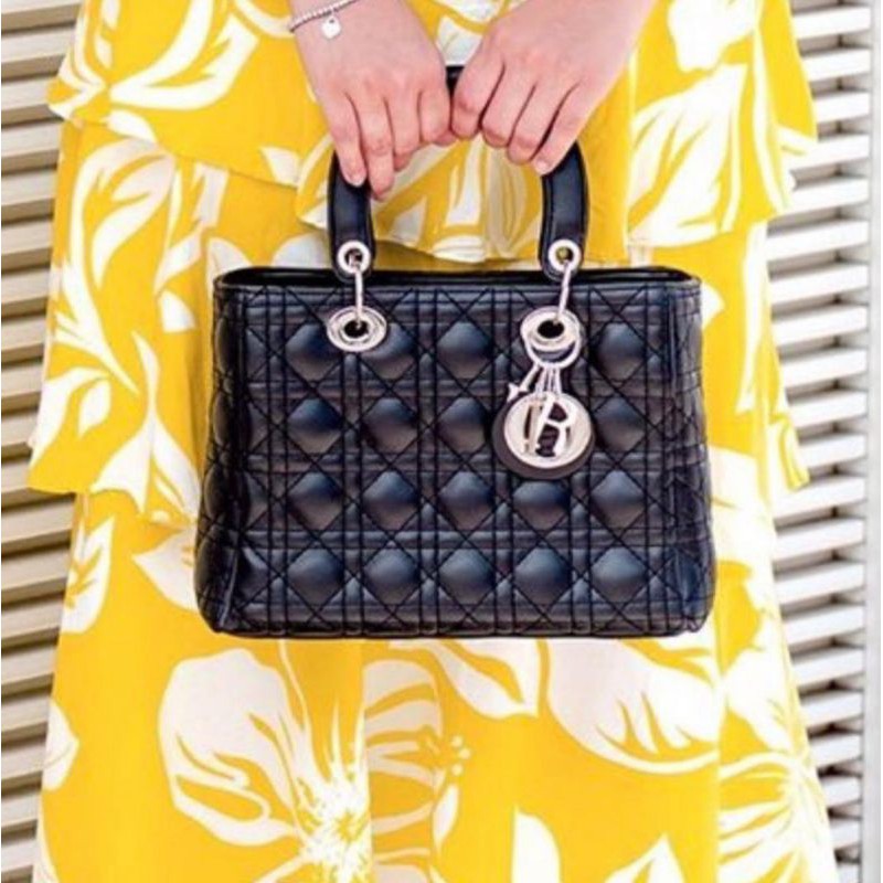 Lady dior yellow bag