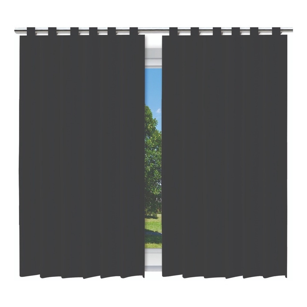 Cortina Blackout Blecaute Preta 200x140cm 100%PVC Corta luz c/ Alça - Pronta Entrega