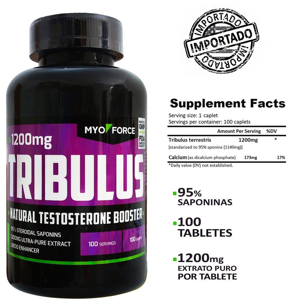 Tribulus Terrestris 1200mg 95 Saponins 100 Tablets Myo Force Importado Beecost 8515