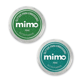 Pó de Embossing Glitterizado Verde e Azul Jade - Mimo - 2 Unids em Oferta na Shopee
