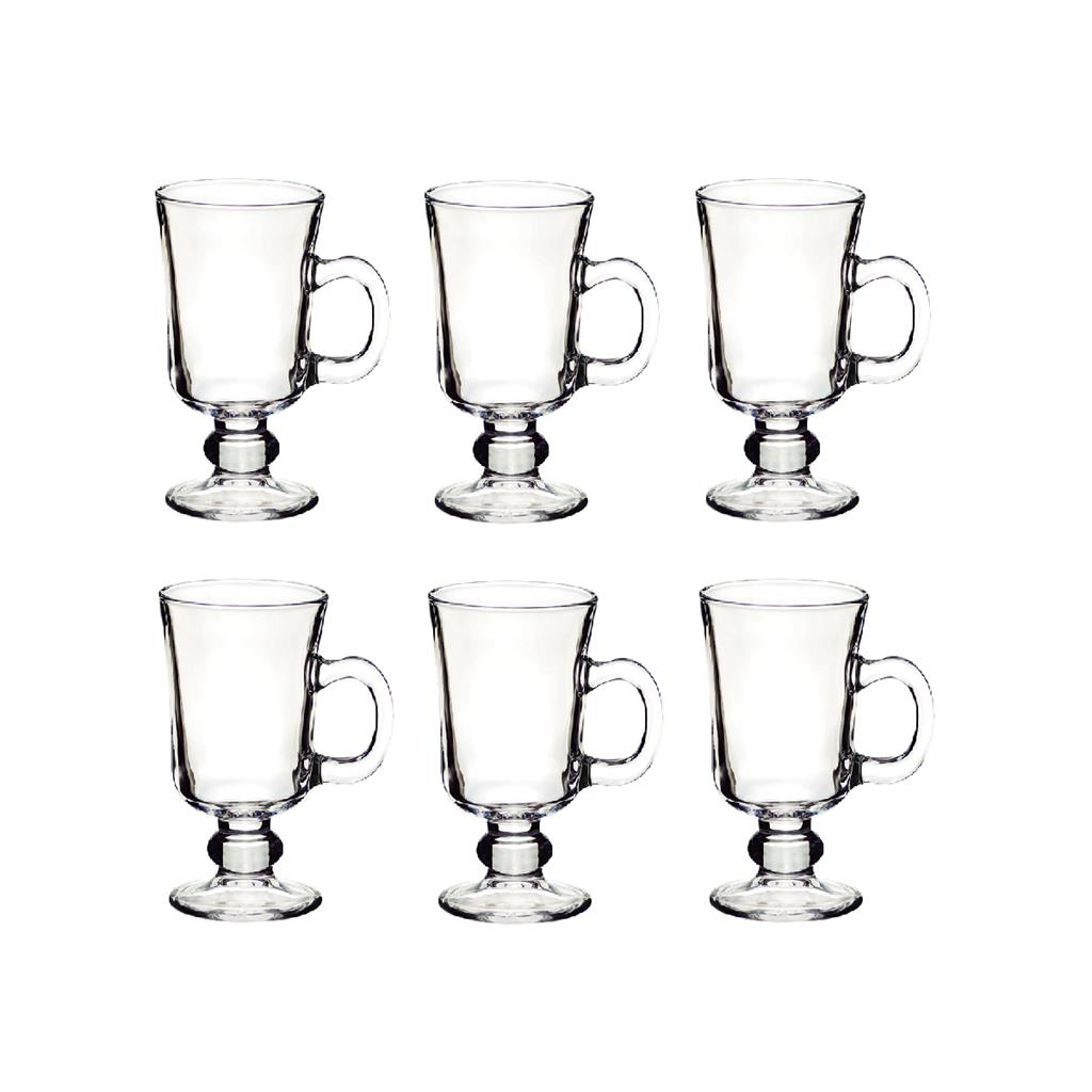Jogo C/6 Pecas Canecas Vidro Capuccino Irish Coffee 114mL