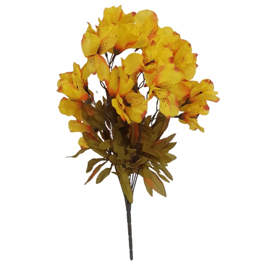 Flor Artificial Astromelia Amarela Outono 42cm Decoração Permanente |  Shopee Brasil