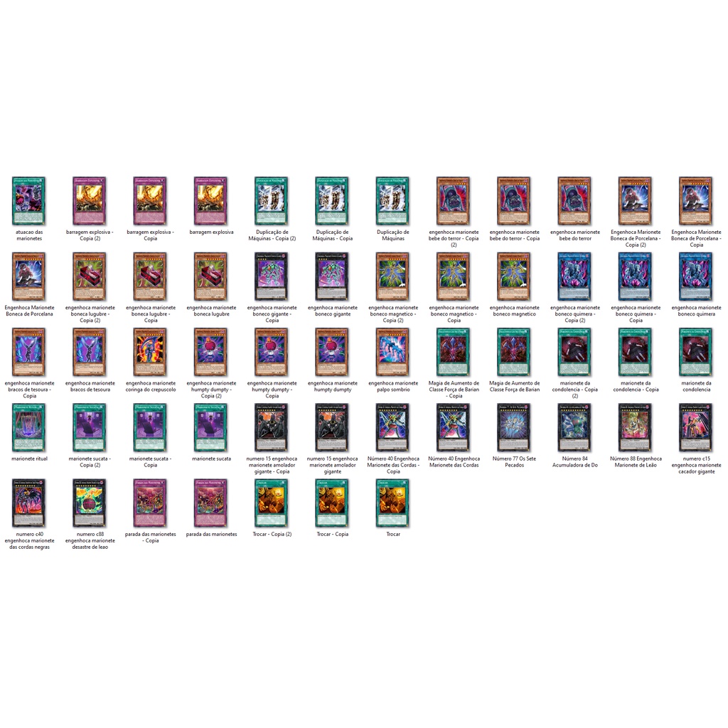 Cartas Yugioh - Deck Engenhoca Marionete Gimmick Puppet 55 cartas ORICA TCG Yu-Gi-Oh