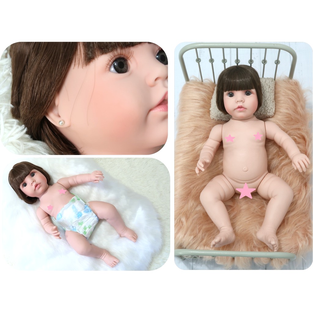 Boneca Bebe Reborn Silicone Barato Corpo Todo Em Vinil Siliconado Shopee Brasil