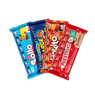 Kit C/4un Chocolates Prestigio, Lollo, Charge, Chokito, Nesté - 114g cada
