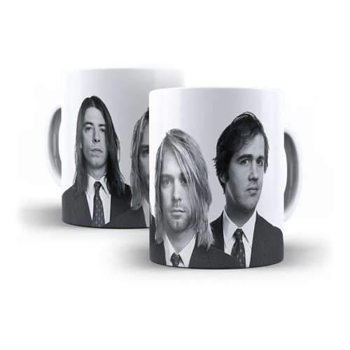 Caneca Branca de Cerâmica Nirvana Rock Kurt Cobain Cris Dave Mod 05