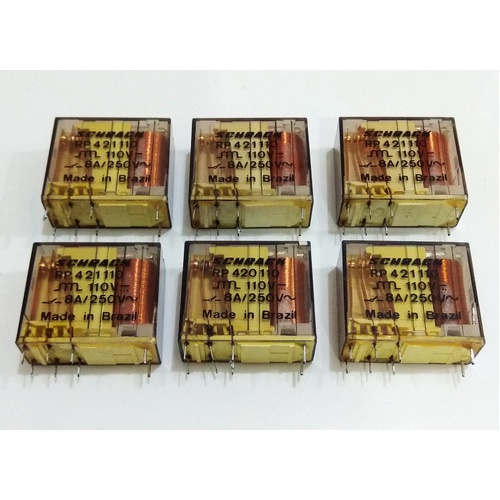 Kit 06 Relé Schrack Rp421110 110vcc 8a / 250v