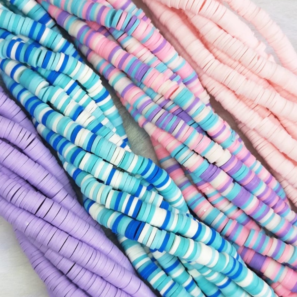 Disco De Fimo Disquinho 6mm Miçanga Emborrachada Com 40cm em Oferta na Shopee