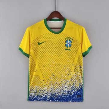 Camisa do Brasil Nova Time Br 2022 Branca Amarela Preta Azul Futebol Especial tailandesa
