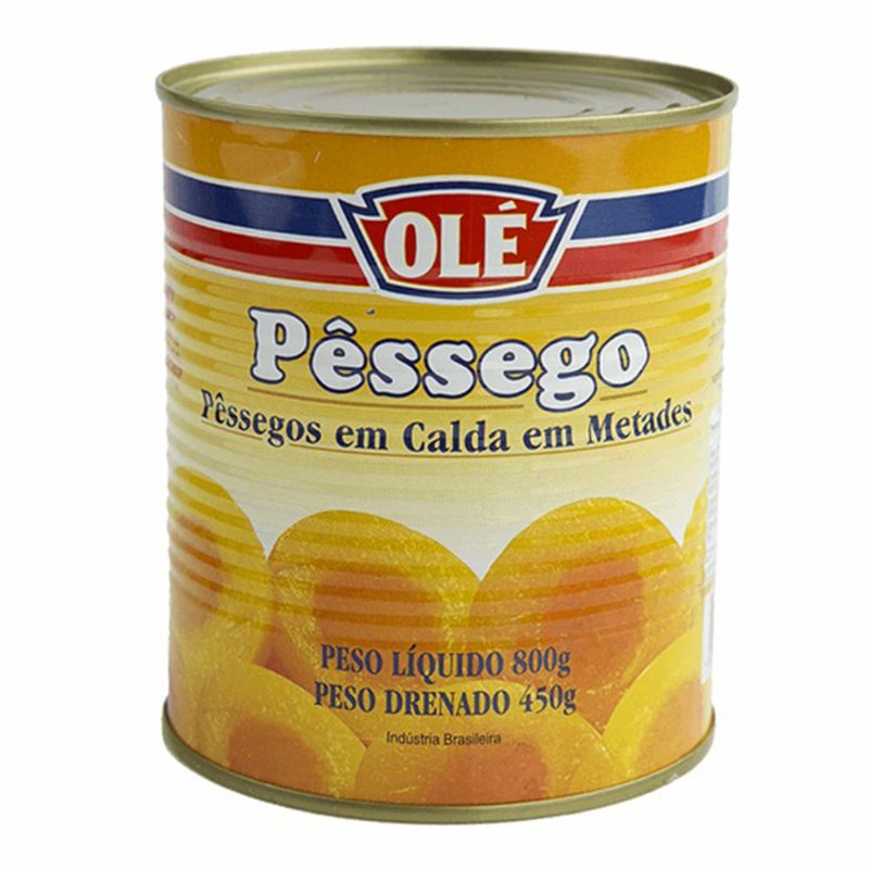Pêssego em Calda Olé 450g | Shopee Brasil