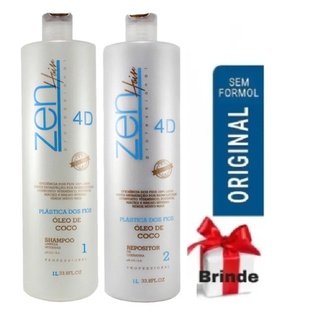Escova Progressiva Zen Hair Plástica Dos Fios 4D 2x1000