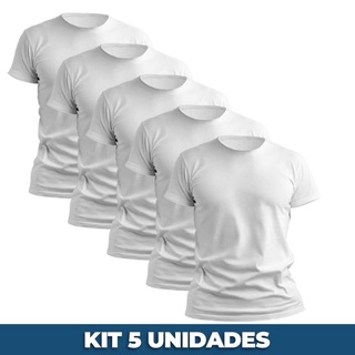 Kit 5 Camisetas Brancas Malha Fria (PV)