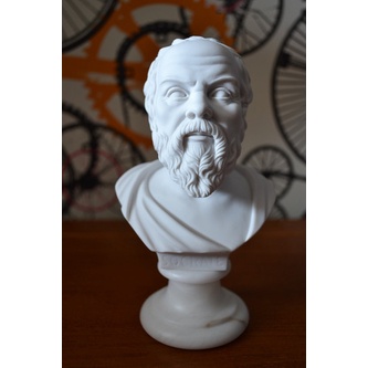 Escultura Busto Sócrates + 2 Busto Po Marmore 15cm Italy