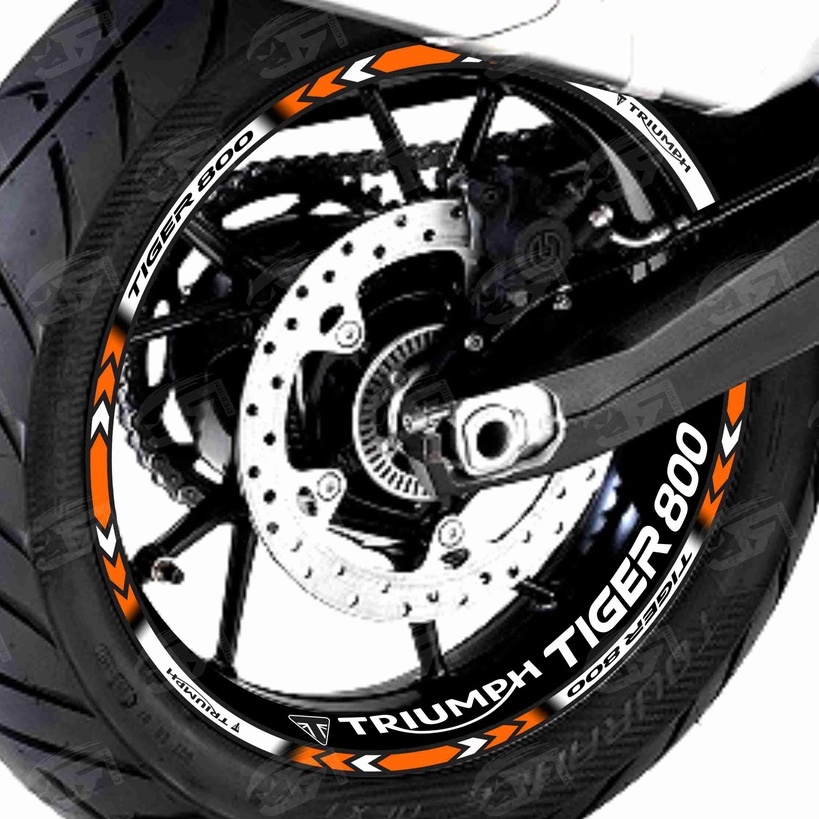 Adesivo Friso Refletivo Roda Moto Triumph Tiger 800 XR XRX XRT Tiger 800 XC + Adesivos Inter M01 L