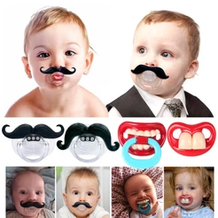 Chupeta de Silicone Divertida Engraçada Bebê Bigode Sorriso Dentão