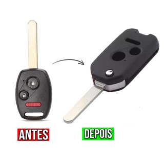 Chave Canivete Honda Civic Fit Crv 2008 2009 2010 2011 2012 Adaptação em Oferta na Shopee