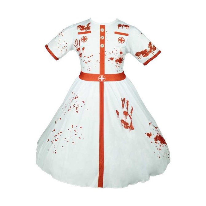 Fantasia Zumbi Infantil de Halloween Enfermeira Feminina