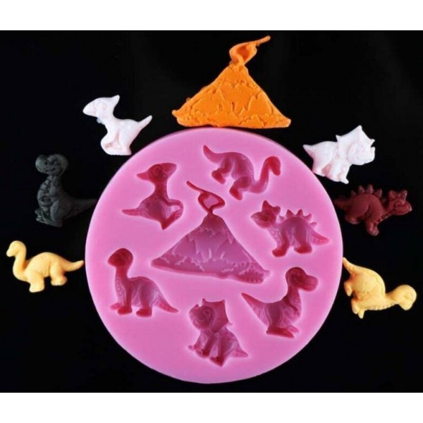 Molde De Silicone Mini Dinossauros Molde Para Confeitaria Molde Para Biscuit 676
