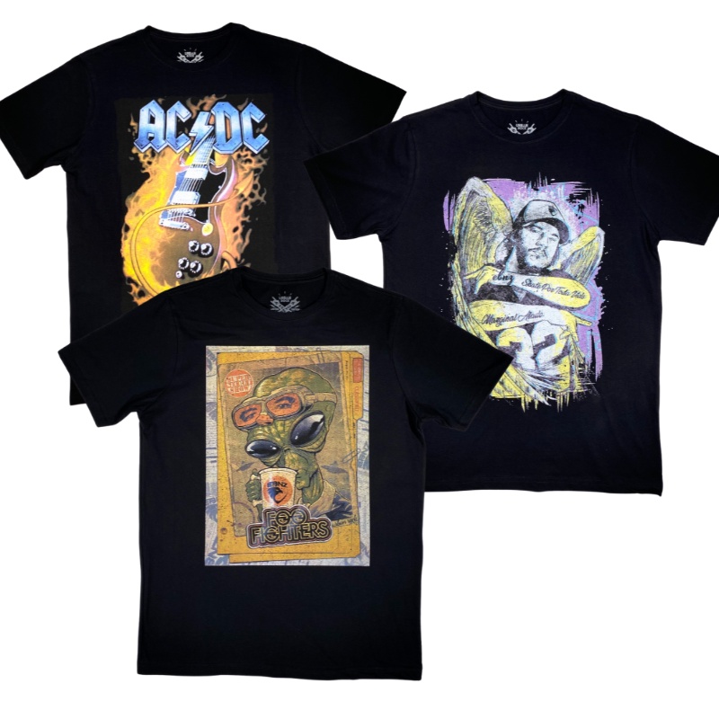 Camiseta Masculina Rock In Roll Chor o Foo Fighters ACDC Escorrega 