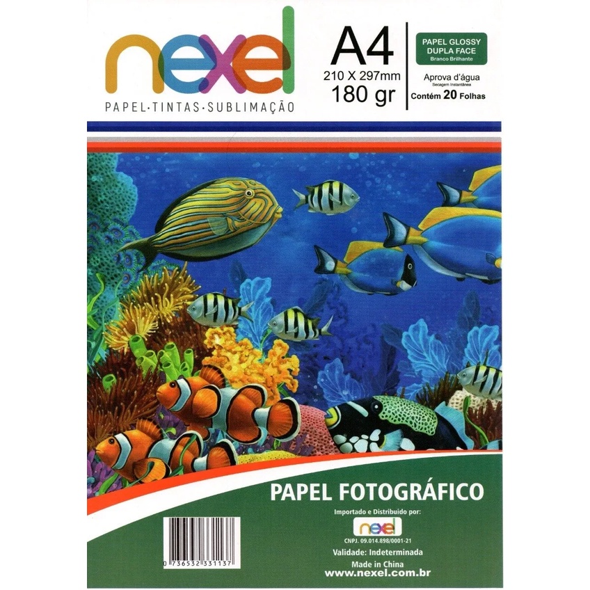 Papel Fotográfico A4 Glossy Dupla Face 20 Folhas 180gr Shopee Brasil 9486