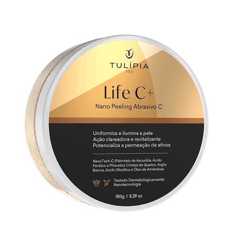 Life C Mascara Peeling Abrasivo Regenera e Ilumina, Anti Rugas e Estrias Tulipia 150g