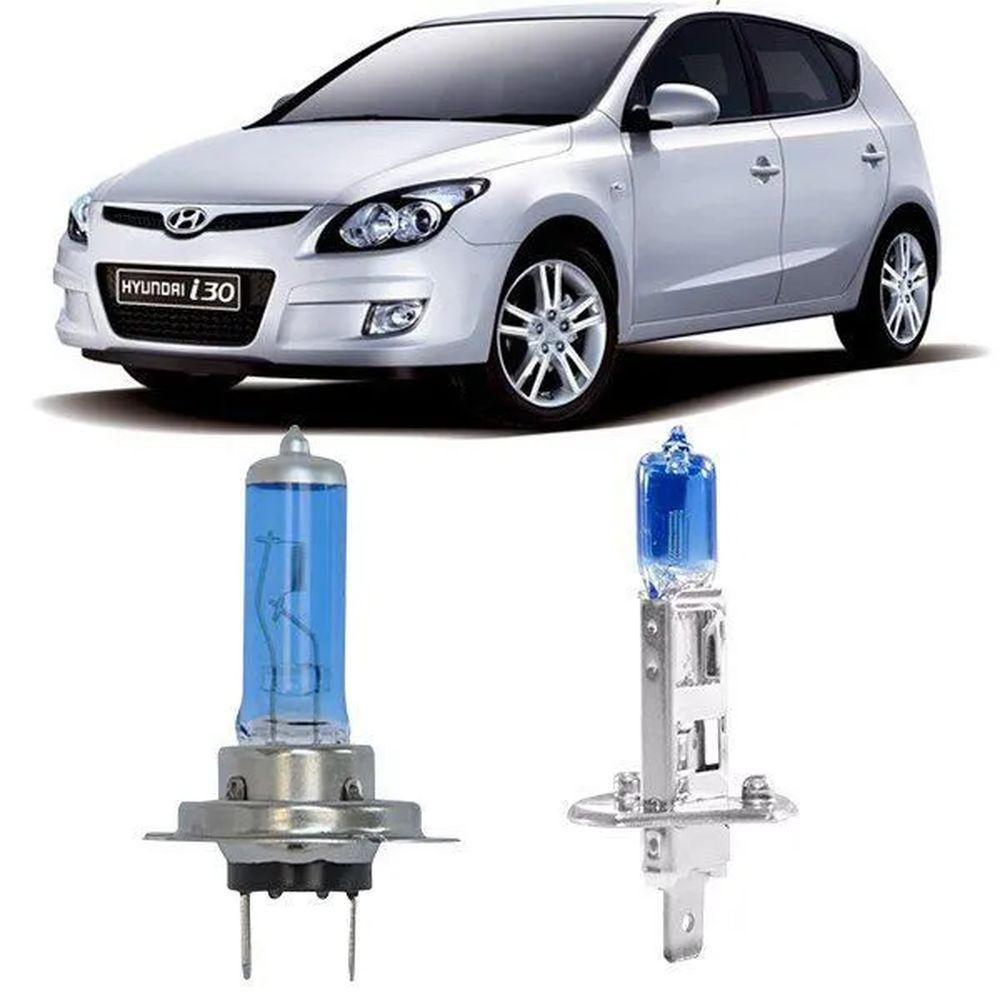 Kit de Lâmpada Super Branca I30 2008 a 2012 H1 e H7 Foco Duplo