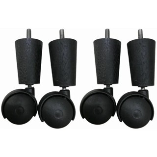 Pés de cama box ou box baú com rodinha 4 und preto de 12 cm em Oferta na Shopee