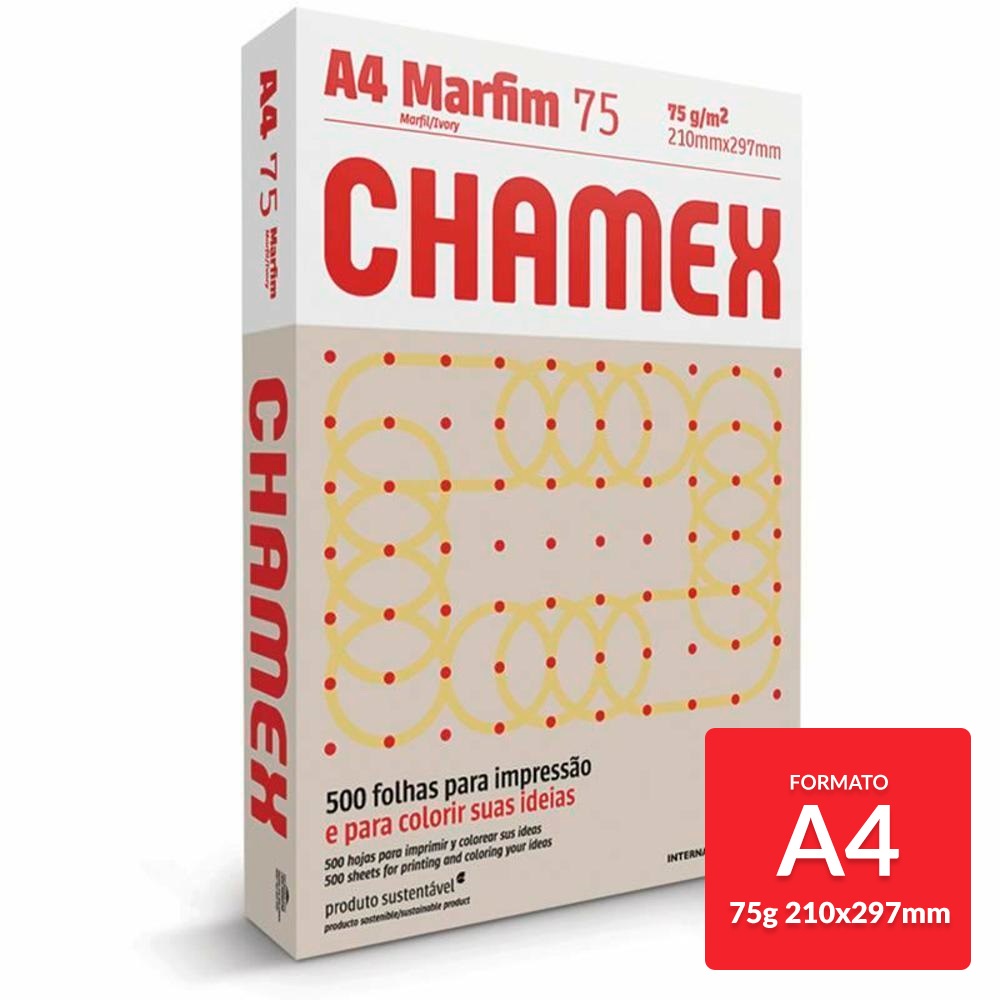 Papel Sulfite Colors Marfim 75g A4 210X297mm 500 FL Chamex