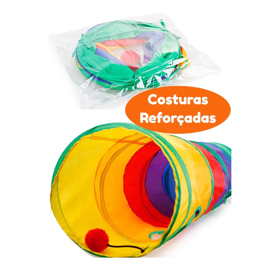Brinquedo Para Pets Túnel Labirinto Para Gatos Colorido