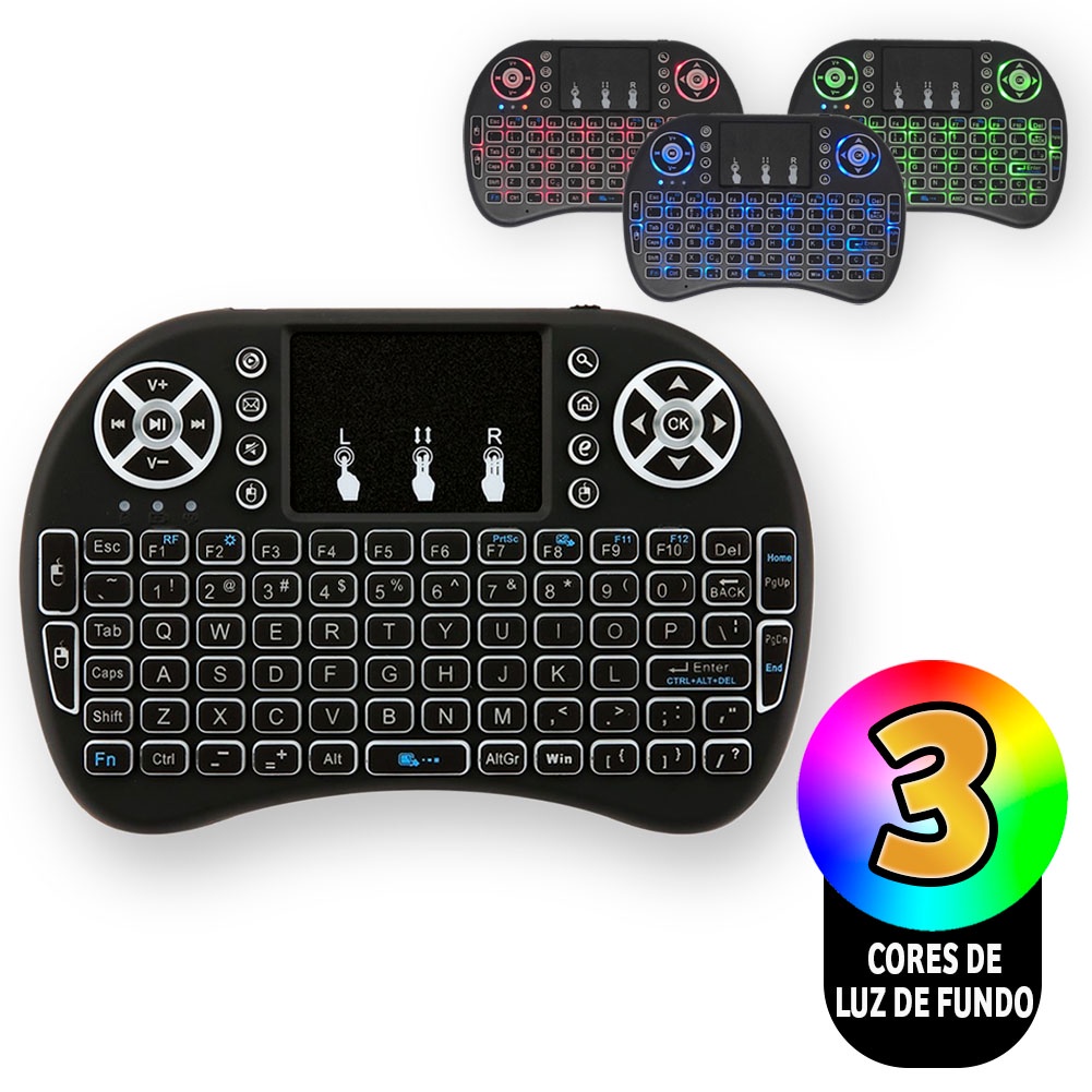 Mini Teclado Wireless Touch Para Celular Pc Android Tv Smart | Shopee ...