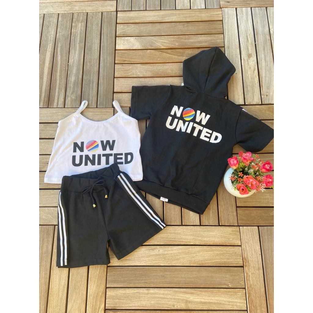 TRIO Banda Now UNited Casaco + Blusa + Short Grupo Pop Melhor Verão Linha Now United