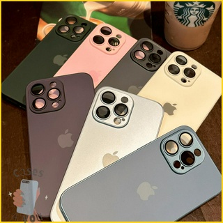 Capa De Vidro Fosco Para Iphone 11 12 Pro Max Case Capinha Resistente Temperado Proteção Total Acrílico Resistente Protetor Lente Roxo Rosa Grafite