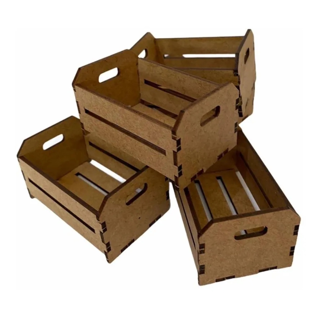 Kit 100 mini caixotes caixas de feira mdf lembrançinhas 6x4x3 Desmontado