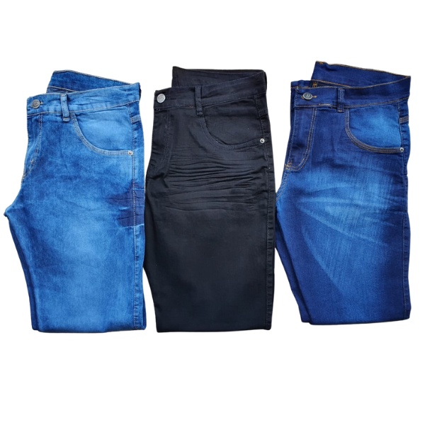 Kit 3 Calças Jeans Masculina Slim Com Lycra