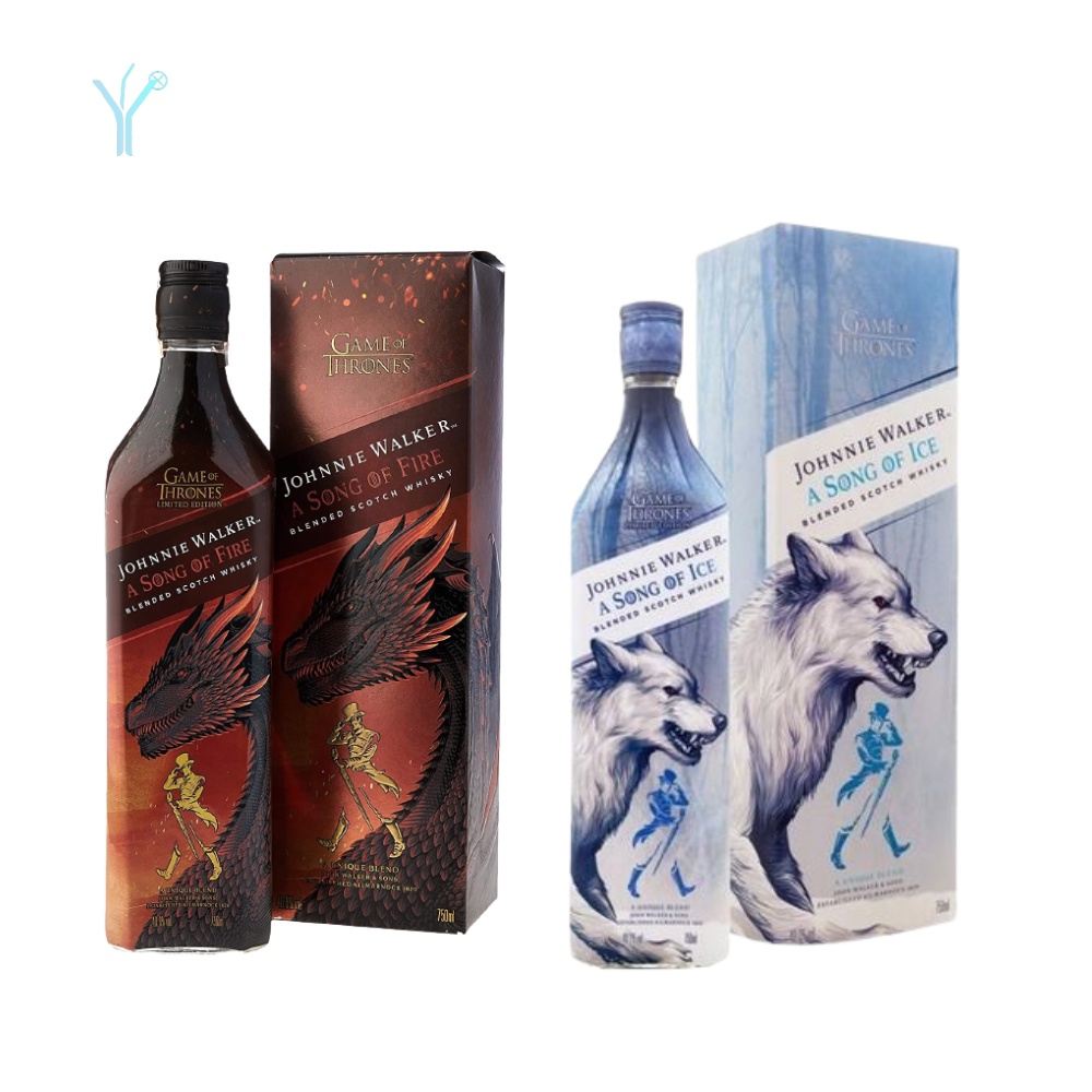 whisky Johnnie Walker: kit Ice 750ml e Fire 750ml - Game Of Thrones