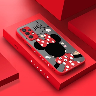 Para Samsung galaxy A32 4G A32 5G M32 4G Caso Fino Fosco Transparente Quadrado Duro Borda Novo Design Bonito Minnie Invólucro Casos De Proteção Cobertura Completa