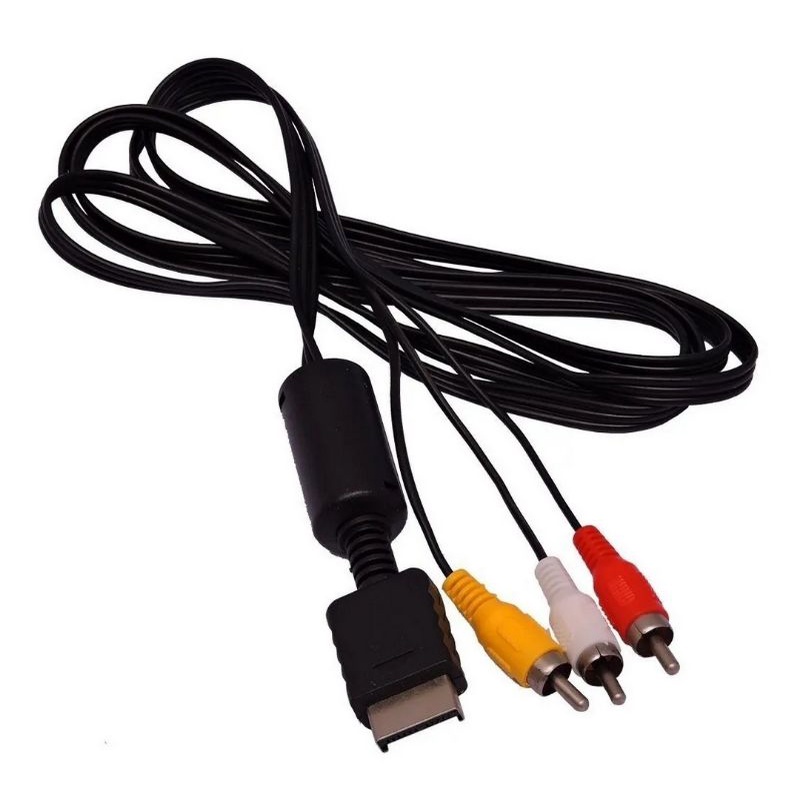 Cabo Av Audio E Video Ps2 Novo Preto 2 Metros