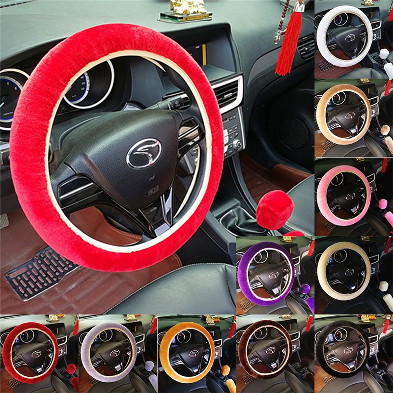HW 3Pcs/Set Capa Do Volante Carro Acessório Freio De Mão Estojo Interior Automotivo