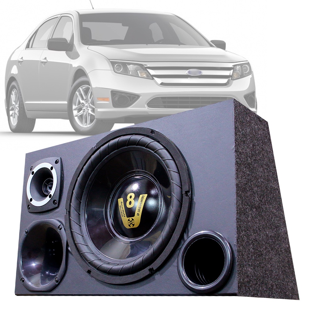 Caixa Trio Som Automotivo Trio Completa Subwoofer Ford Fusion em Oferta na Shopee