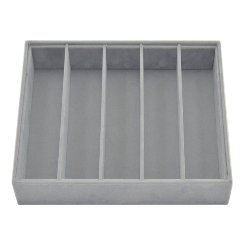 Bandeja Media Organizadora Em Veludo Cinza Para 05 Oculos em Oferta na Shopee